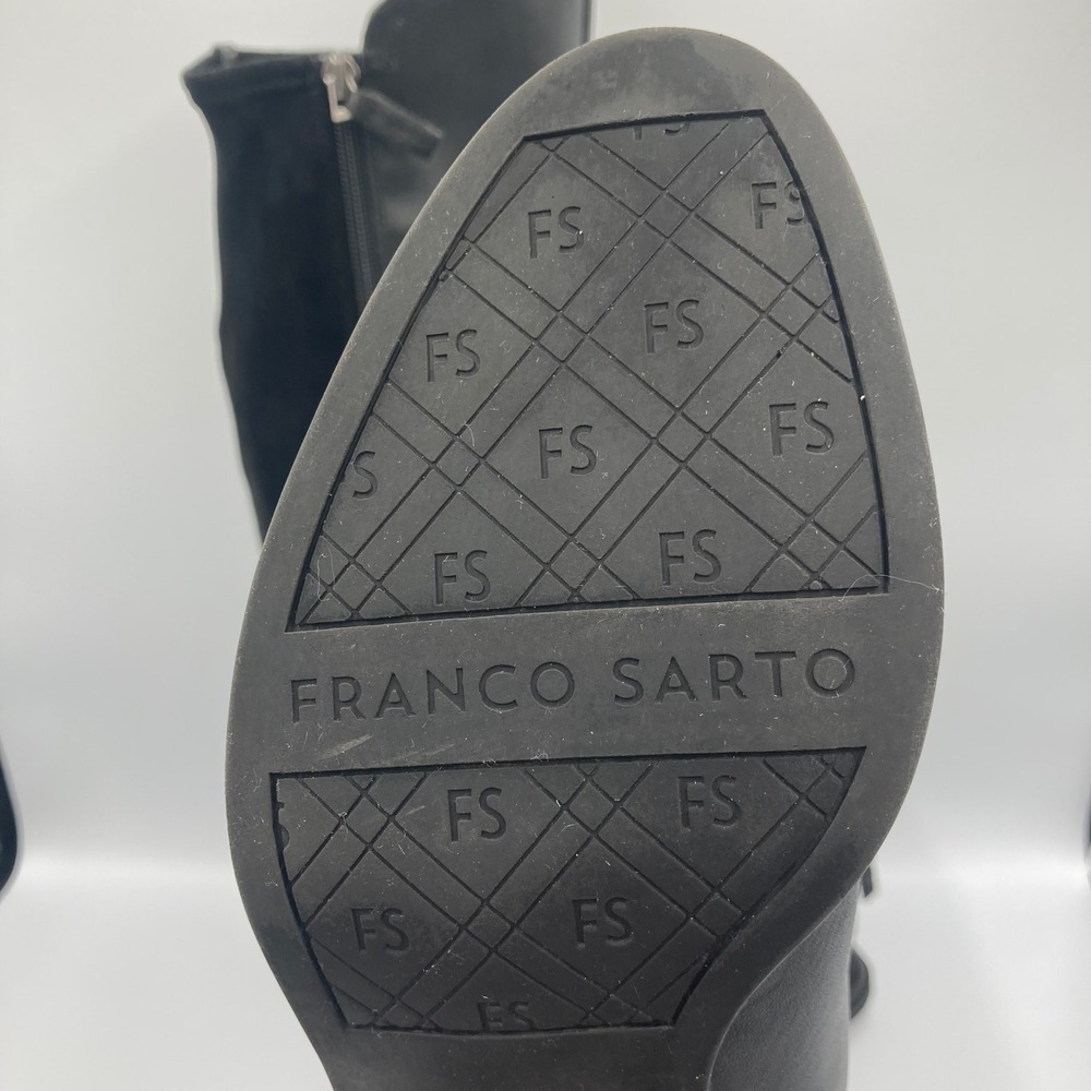 Franco Sarto Liora Black Leather Suede Knee High Riding Boots Women's Size 8M - Picture 6 of 11